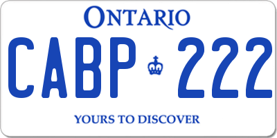 ON license plate CABP222