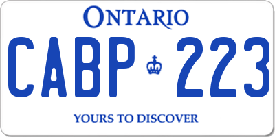 ON license plate CABP223