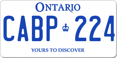 ON license plate CABP224