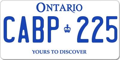 ON license plate CABP225