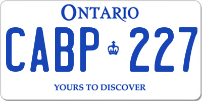 ON license plate CABP227