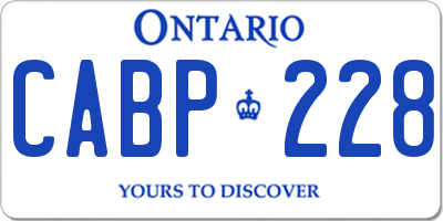 ON license plate CABP228