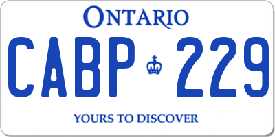 ON license plate CABP229