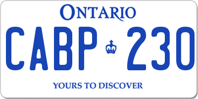 ON license plate CABP230