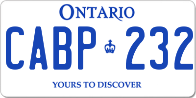 ON license plate CABP232