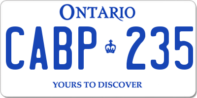 ON license plate CABP235