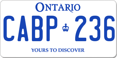 ON license plate CABP236