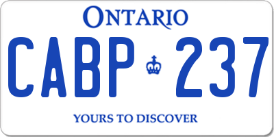 ON license plate CABP237