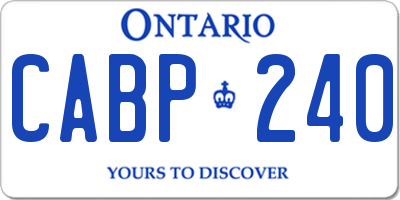 ON license plate CABP240