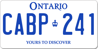 ON license plate CABP241