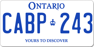 ON license plate CABP243