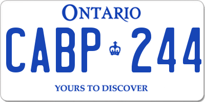 ON license plate CABP244