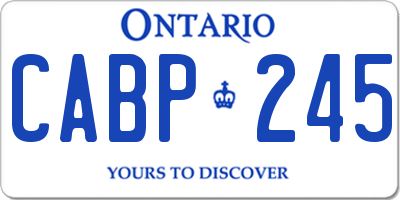 ON license plate CABP245