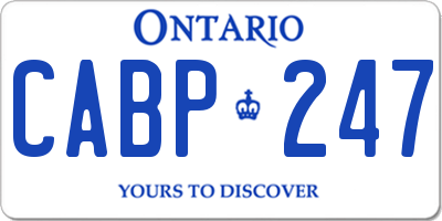 ON license plate CABP247