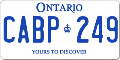 ON license plate CABP249