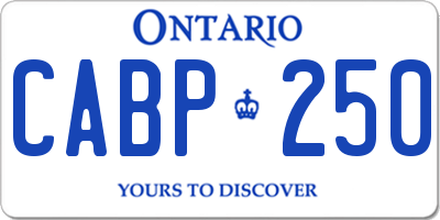 ON license plate CABP250