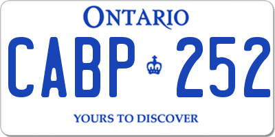 ON license plate CABP252