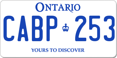 ON license plate CABP253