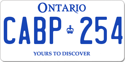 ON license plate CABP254