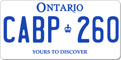 ON license plate CABP260