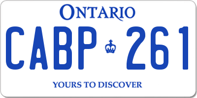 ON license plate CABP261