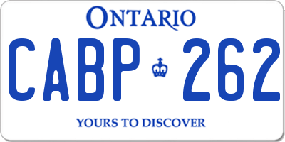 ON license plate CABP262