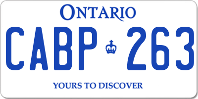 ON license plate CABP263