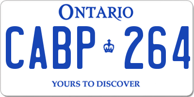 ON license plate CABP264