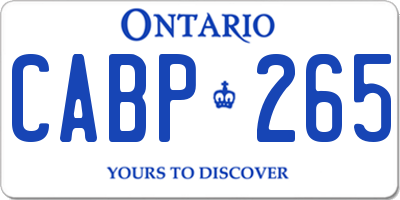 ON license plate CABP265