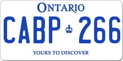 ON license plate CABP266