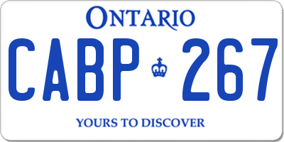 ON license plate CABP267