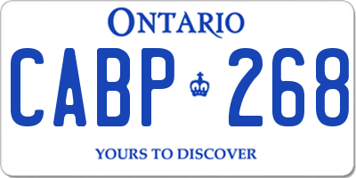 ON license plate CABP268