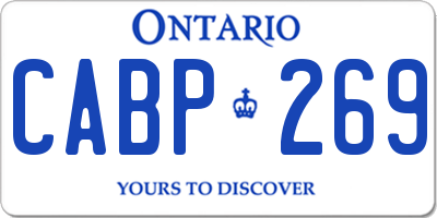 ON license plate CABP269