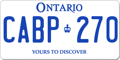 ON license plate CABP270