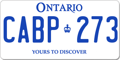 ON license plate CABP273