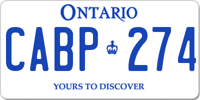 ON license plate CABP274