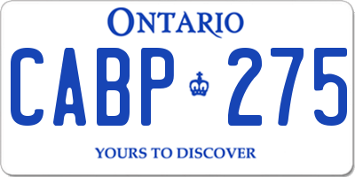 ON license plate CABP275