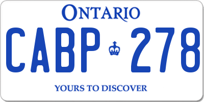 ON license plate CABP278