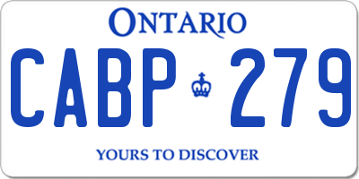 ON license plate CABP279