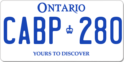 ON license plate CABP280