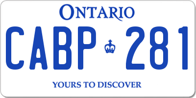 ON license plate CABP281