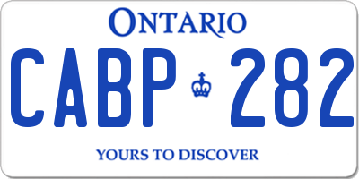 ON license plate CABP282