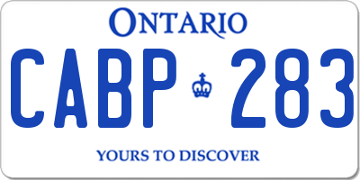 ON license plate CABP283