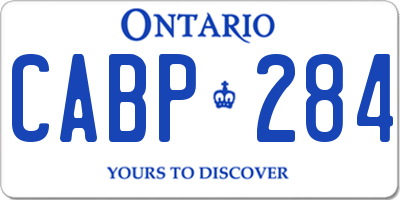 ON license plate CABP284