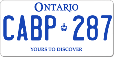 ON license plate CABP287