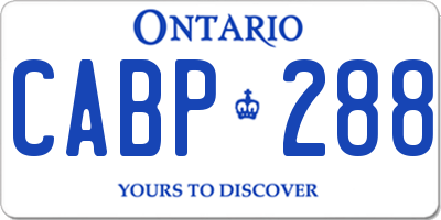 ON license plate CABP288