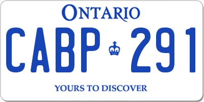 ON license plate CABP291