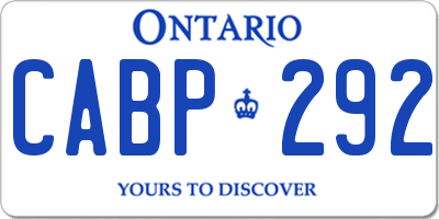 ON license plate CABP292