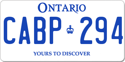 ON license plate CABP294