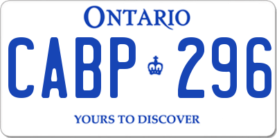 ON license plate CABP296